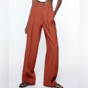 Zara high waisted trousers - Color russet / peach